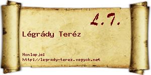 Légrády Teréz névjegykártya